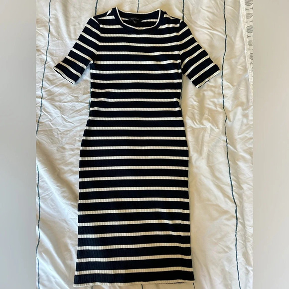 Banana Republic Striped Stretchy Midi Dress - Picture 7 of 7